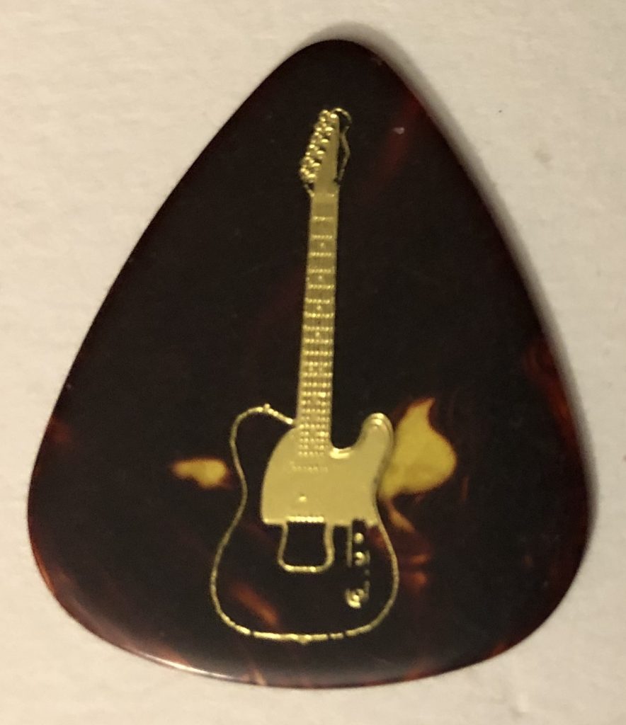 Fender TELECASTER gold embossed Guitar Pick, RARE Pickbay