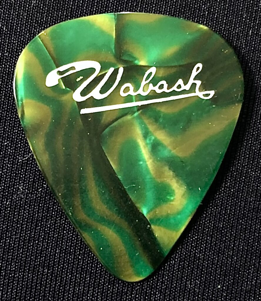 Vintage MOSAIC Guitar Pick by WABASH emerald Green/Amoeba swirls circa