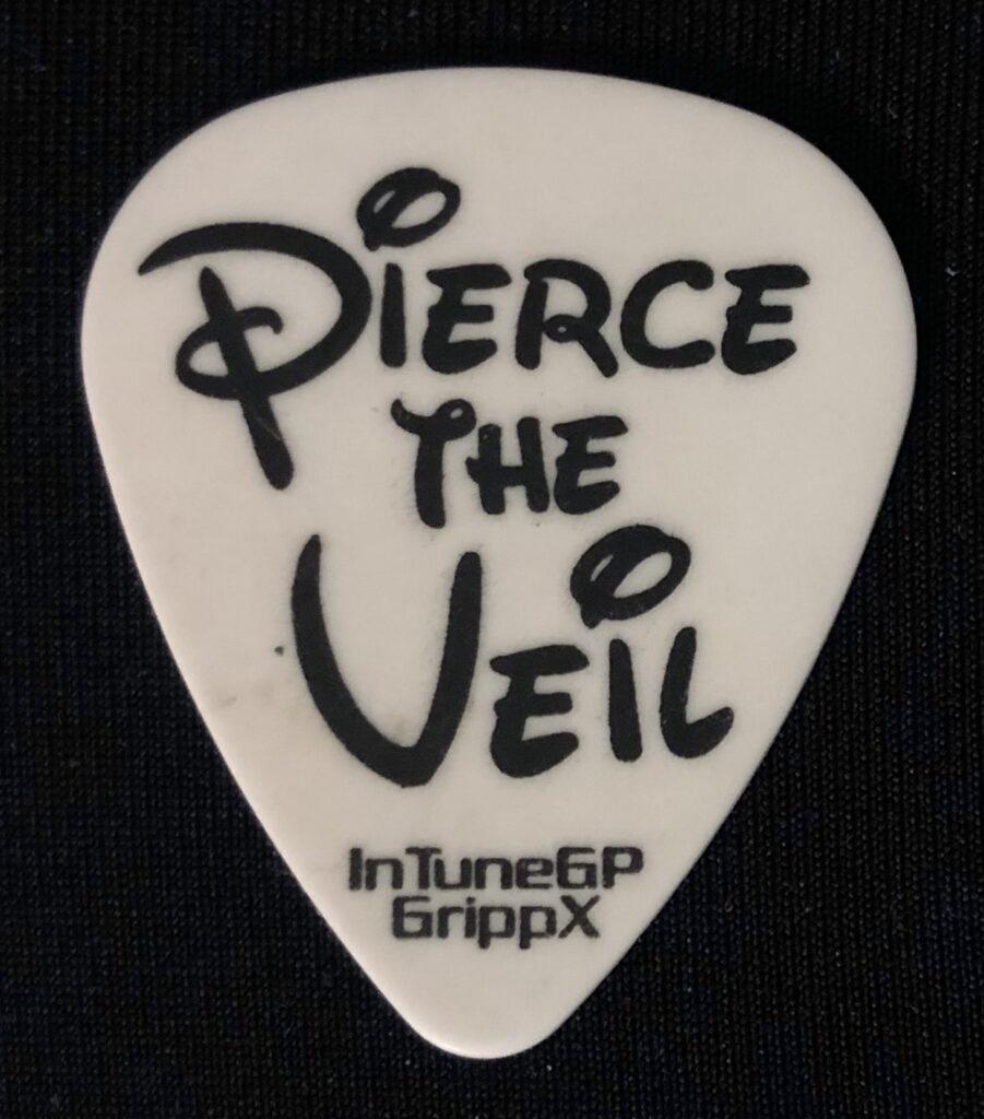 Pierce the Veil Guitar Pick from Jaime Preciado 2016 Misadventures Tour